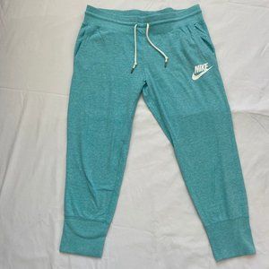 Blue Nike Cotton Sweatpants / Joggers ⅞ Length